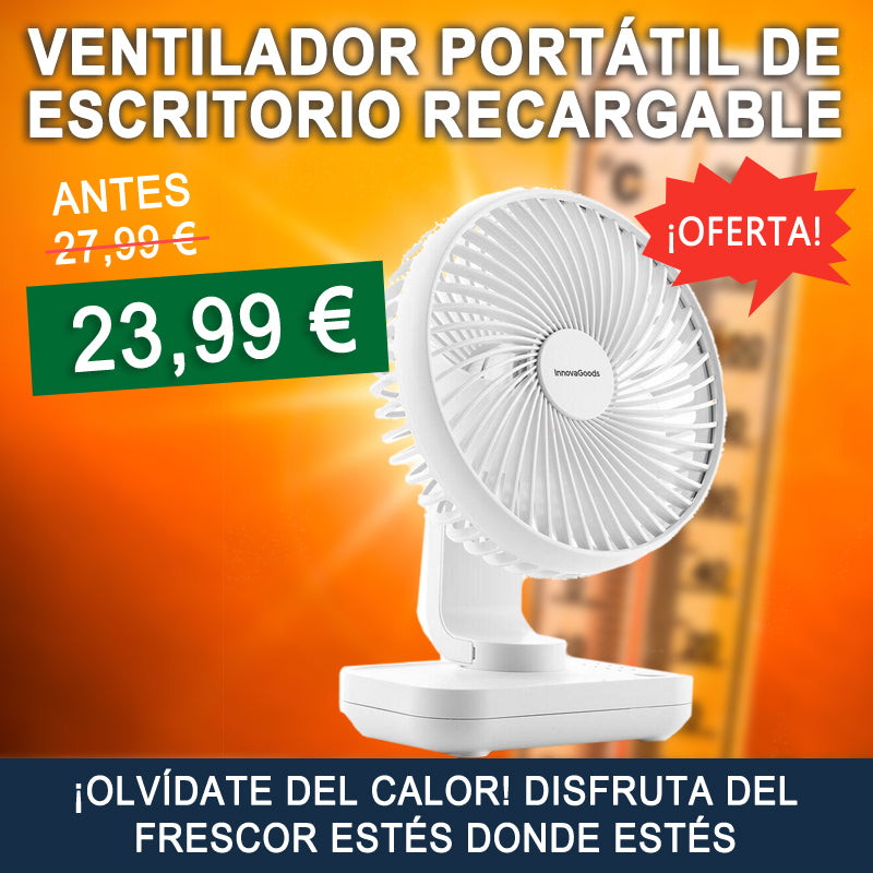 Ventilador Portátil de Escritorio Recargable CoolZen